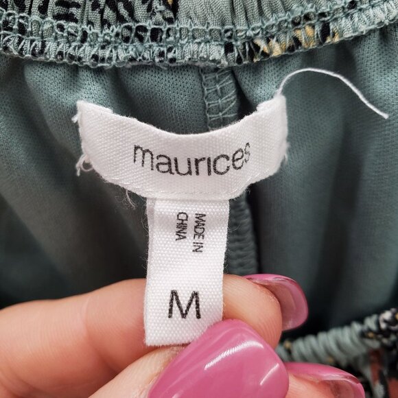 Maurices Womens Floral Multicolor Off The Shoulder Blouse Top Size M Long Sleeve - Picture 8 of 12